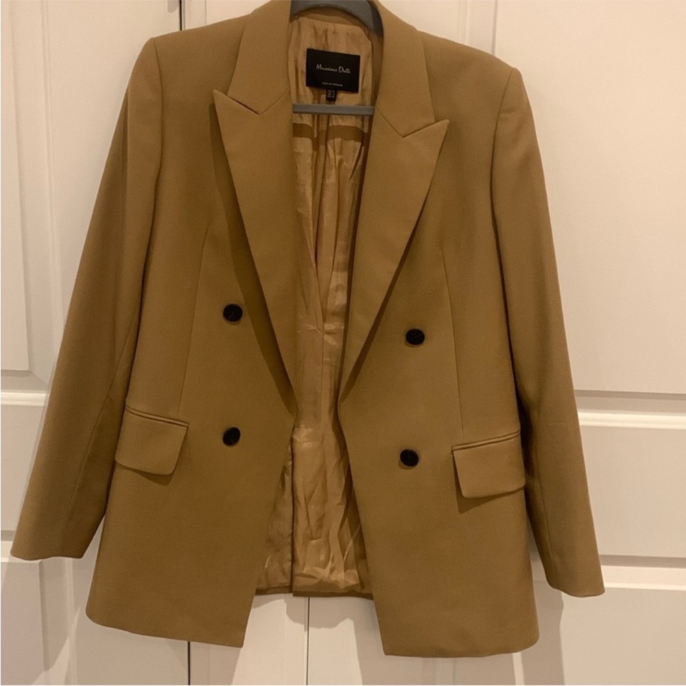 Massimo Dutti Wool Blazer Camel